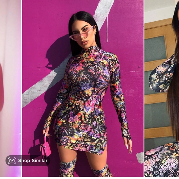 Fashion Nova Electric Nights Snake Print Mini Dress - Picture 5 of 8